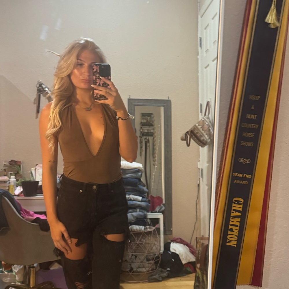 Brown halter Bodysuit